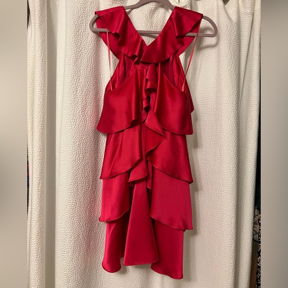 NWT Milly Lexi Satin Ruffle Dress - Sz. 4 - Picture 4 of 9